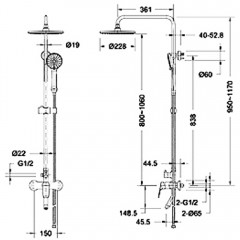 Душевая система Bravat Rhein F6429564CP-A-ENG