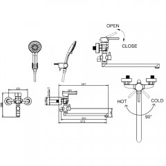 Смеситель универсальный Bravat Slim F6332366CP-01L-RUS