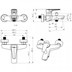 Смеситель для ванны Bravat Arden F6351385CP-01-RUS