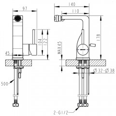 Смеситель для биде Bravat Arc F36061K-ENG