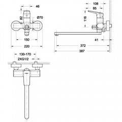 Смеситель универсальный Bravat Real F6121179CP-01L