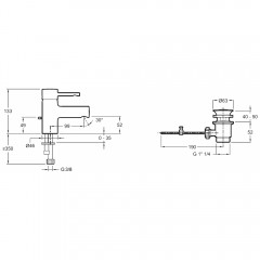 Смеситель для раковины Jacob Delafon Cuff E37301-CP