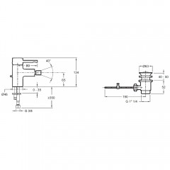 Смеситель для биде Jacob Delafon Cuff E37045-CP