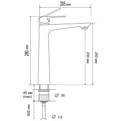 Смеситель для раковины Felice 8025 cromo