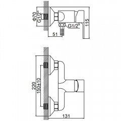 Смеситель для душа Ledeme H03 L2003W