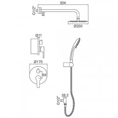 Душевая система встраиваемая Ledeme H03 L2403-2