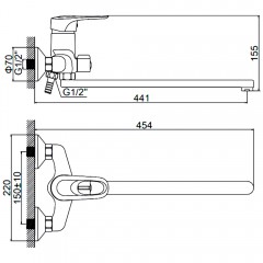 Смеситель универсальный Ledeme H04 L2204