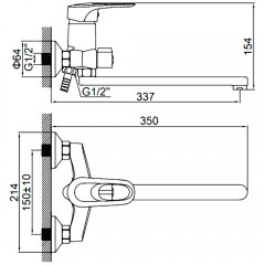 Смеситель универсальный Ledeme H28 L2228-B