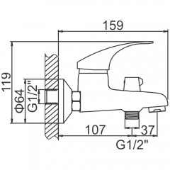 Смеситель для ванны Ledeme H36 L3036