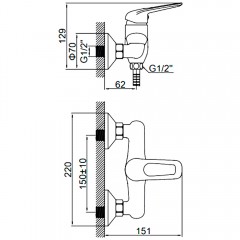 Смеситель для душа Ledeme H48 L2048