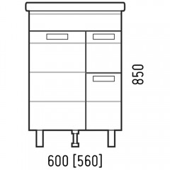 Тумба под раковину Corozo Денвер 60 SD-00000530