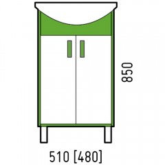 Тумба под раковину Corozo Спектр 50 зелёный SD-00000684