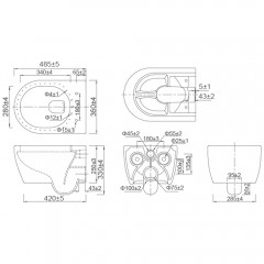 Инсталляция Geberit Duofix 458.124.21.1 + унитаз SSWW CT2037 black с сиденьем