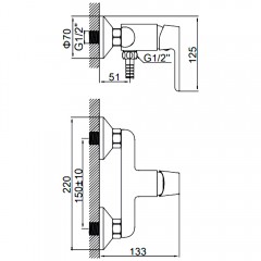 Смеситель для душа Ledeme H53 L2053