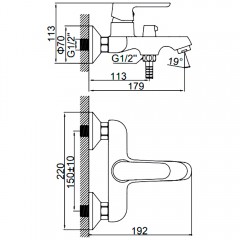 Смеситель для ванны Ledeme H53 L3253W