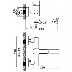 Смеситель для ванны Ledeme H703 L73103