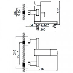 Смеситель для ванны Ledeme H733 L73233