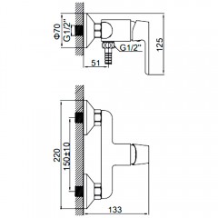 Смеситель для душа Ledeme H77 L2077