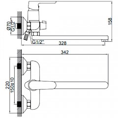 Смеситель универсальный Ledeme H77 L2277