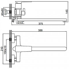 Смеситель универсальный Ledeme H78 L2278