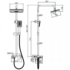 Душевая система Ledeme L2421W