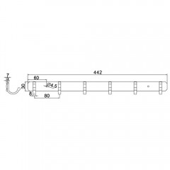 Планка с 6-ю крючками Ledeme 55 L5516-6