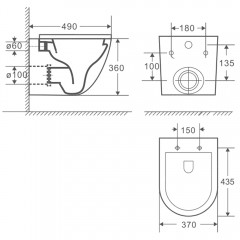 Унитаз Fubini FB001 + смеситель Grocenberg GB001CR