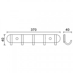 Планка с 5-ю крючками Ledeme 702 L70201-5