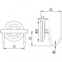 Крючок двойной Ledeme L204-2