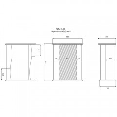 Зеркало-шкаф Misty Лиана 65 R Э-Лиа02065-01СвП