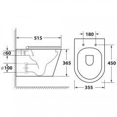 Инсталляция Geberit Duofix 458.124.21.1 + унитаз OWL Vind Ruta-H OWLT190304 безободковый с сиденьем