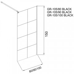 Шторка на ванну Grossman GR-10590BLACK