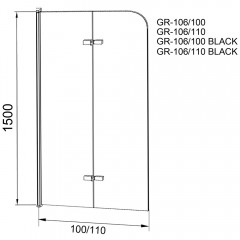 Шторка на ванну Grossman GR-106100