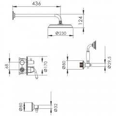 Душевая система встраиваемая Rose R0235H