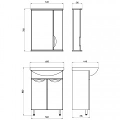 Тумба с раковиной ASB-Mebel Мессина 60/2