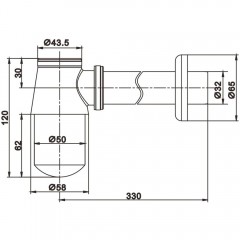 Сифон для раковины Rose RS21