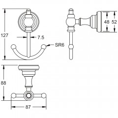 Крючок двойной Rose RG1121