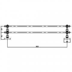 Полотенцедержатель двойной AltroBagno Antik Duo 081402 Br