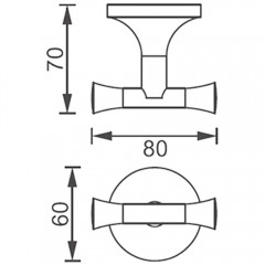 Крючок двойной AltroBagno Corposo 081006 Cr