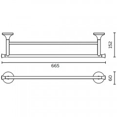 Полотенцедержатель двойной AltroBagno Corposo 081406 Cr