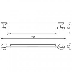 Полка стеклянная AltroBagno Corposo 082804 Cr