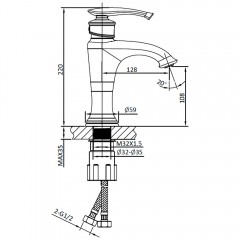 Смеситель для раковины AltroBagno Beatrice 0114 Or