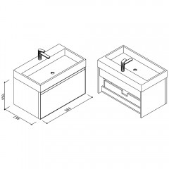 Тумба с раковиной AltroBagno Abruzzi 600