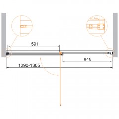 Душевая дверь Cezares Urban URBAN-B-12-130-C-CR