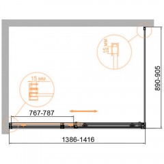 Душевой угол Cezares Duet Soft-M DUET SOFT-M-AH-1-140/90-C-Cr