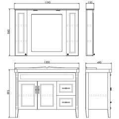 Зеркало-шкаф Comforty Палермо 120 белый глянец