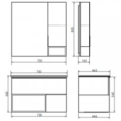 Тумба с раковиной Comforty Франкфурт 75 бетон светлый (раковина 75EMB)