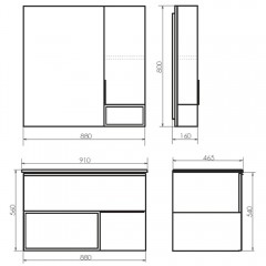 Комплект мебели Comforty Франкфурт 90 дуб шоколадно-коричневый (раковина Quadro 90)