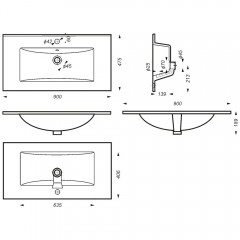 Тумба с раковиной Comforty Франкфурт 90 дуб шоколадно-коричневый (раковина Quadro 90)