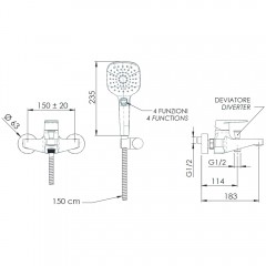 Смеситель для ванны Remer Dream D028CP